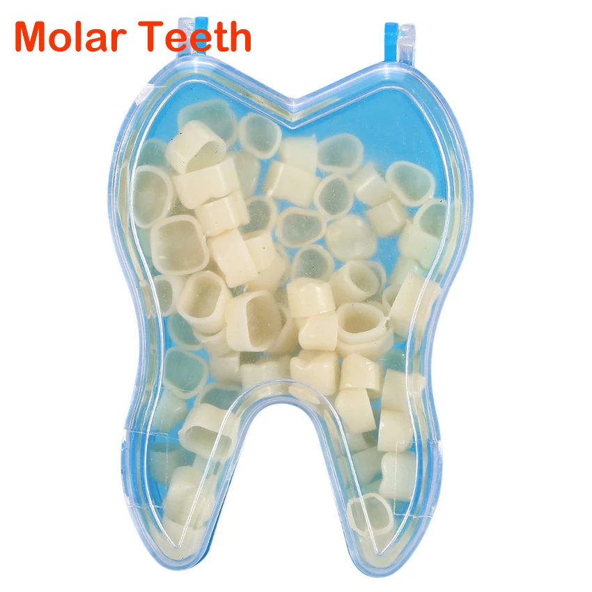 50Pcs/box Dental Temporary Crowns Crowns Posteriors Molar Resin Tooth Teeth Dentis Replace Missing Teeth Repair Dentisty Tools