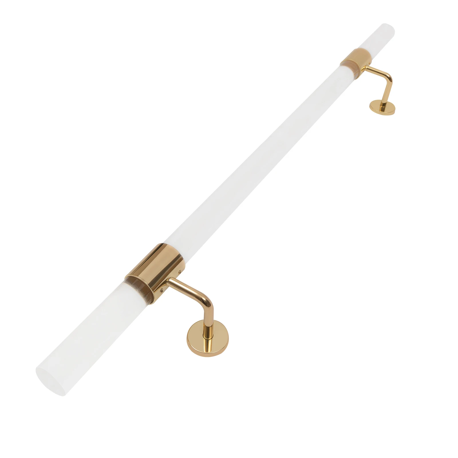 1m/3.3ft 2 Pack Acrylic Handrail for Indoor Stairs Wall Mount Railing with Golden Brackets for Kindergarten, Hotel, Kitchens