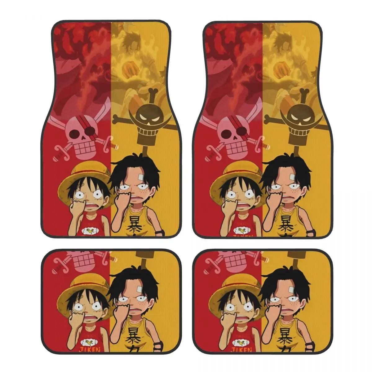

Anime Manga Luffy Floor Mats for Cars All-Weather Waterproof Floor Mats Liner Full Set Car Accessories