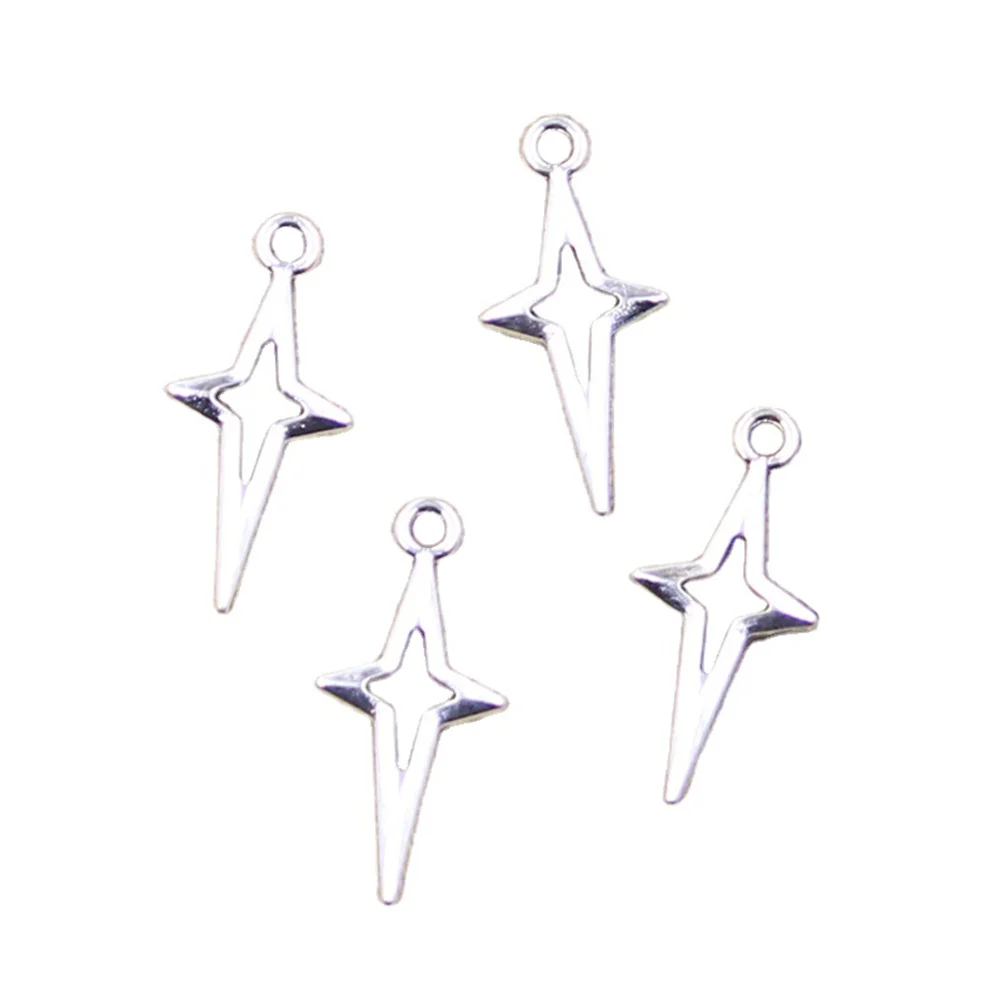 30 sztuk Charms gwiazda północna 23x10mm antyczne srebro kolorowe wisiorki dokonywanie DIY Handmade tybetański znalezienie biżuterii