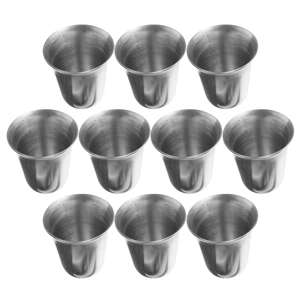 10 Pcs Dinner Plate Chalice Communion Supplies Stainless Steel Stackable Cup Multi-function Communions