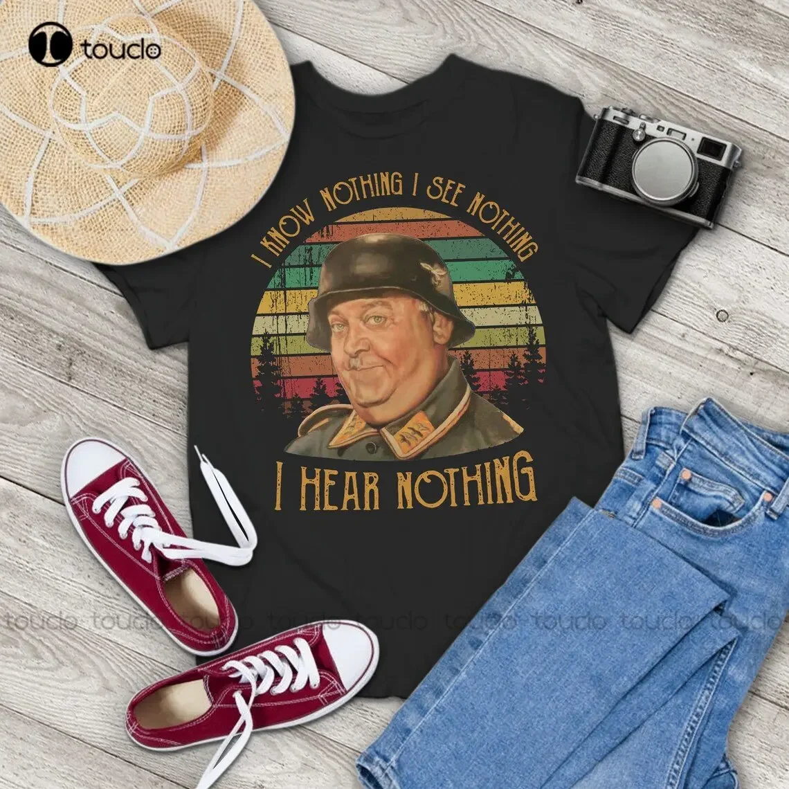 Sergeant Schultz I Know Nothing I See Nothing Vintage T-Shirt Hogan'S Heroes Shirt Sergeant Schultz Shirt Gift Tee Xs-5Xl New