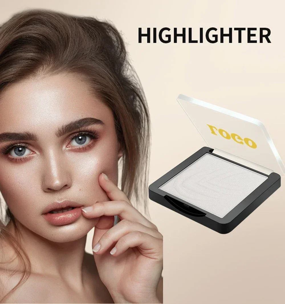 Private Label Square Highlighter Plate Custom Logo Makeup Matte Shadow Fine Pearlescent Body Glitter Face Brighten Cruelty Free