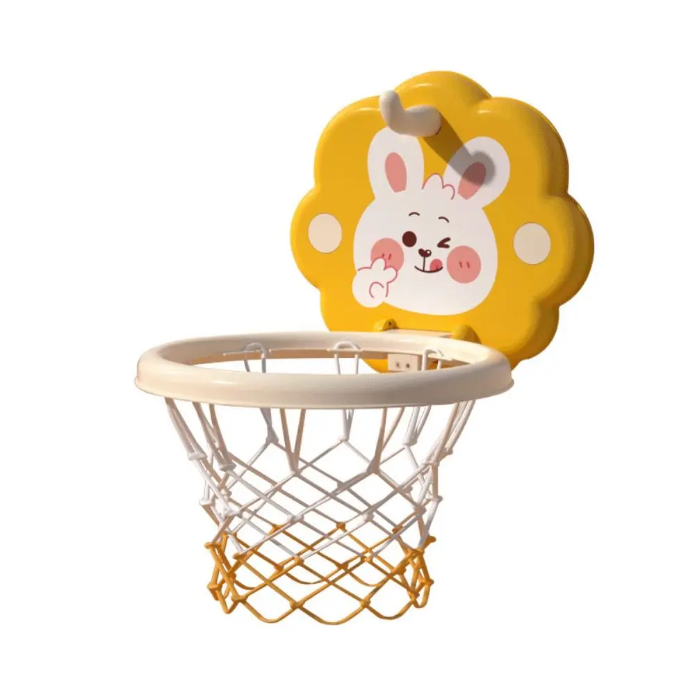 Mini aro de baloncesto colgante, red de baloncesto atlética, tablero de baloncesto de animales plegable con Mini pelota, juguete de entrenamiento de baloncesto