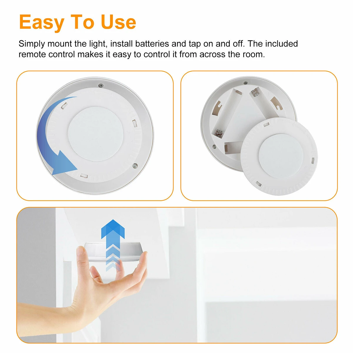 

3pcs Dimmable Wireless Cabinet Night Light COB Wireless Remote Bedroom Wall Light Timing without (Warm Light)