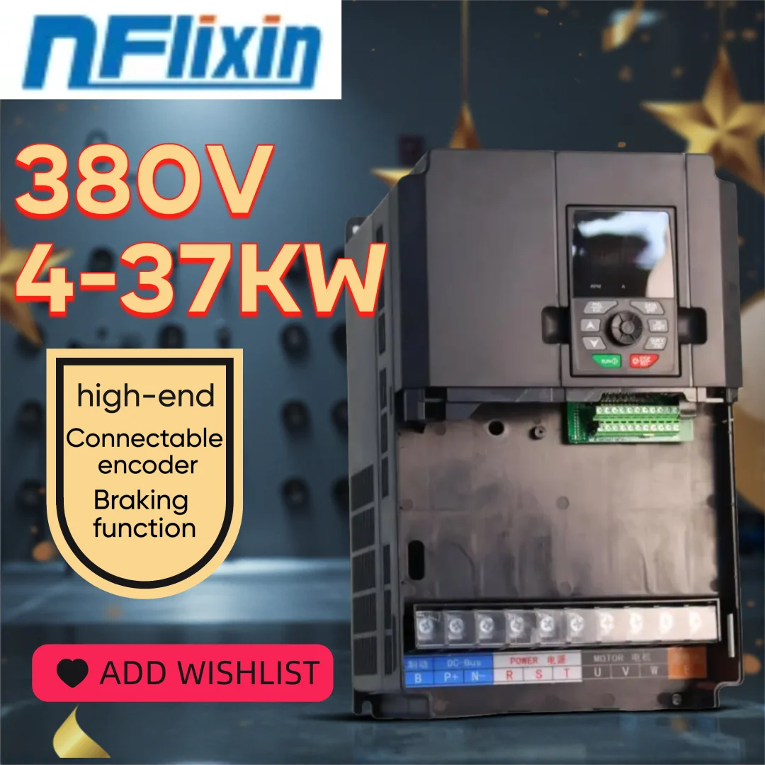 High-End 380V 3P NF9800B Variable Frequency Drive High End VFD 4-37KW Motor Speed Regulator Converter with Built-in Brake Unit