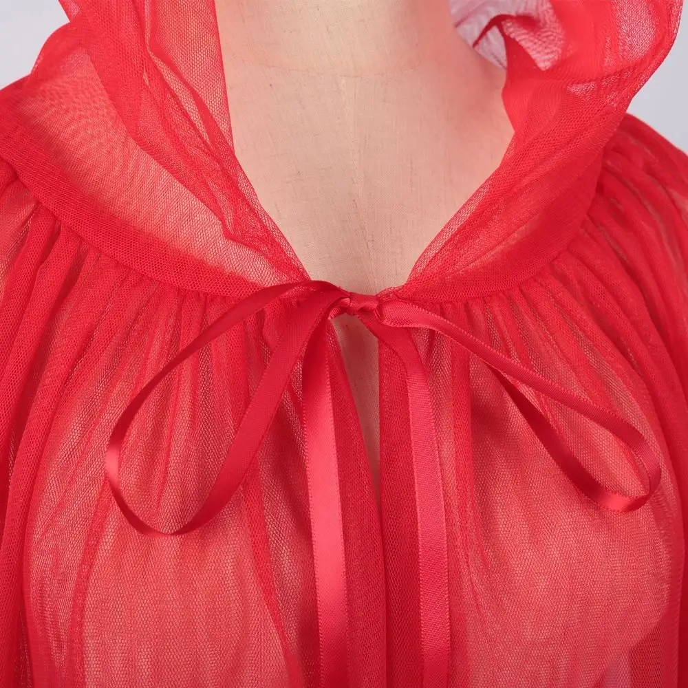 Cape fantôme en maille transparente douce, déguisement de Cosplay pour femmes, accessoires de Costume d'halloween, cape à capuche à lacets, anniversaire