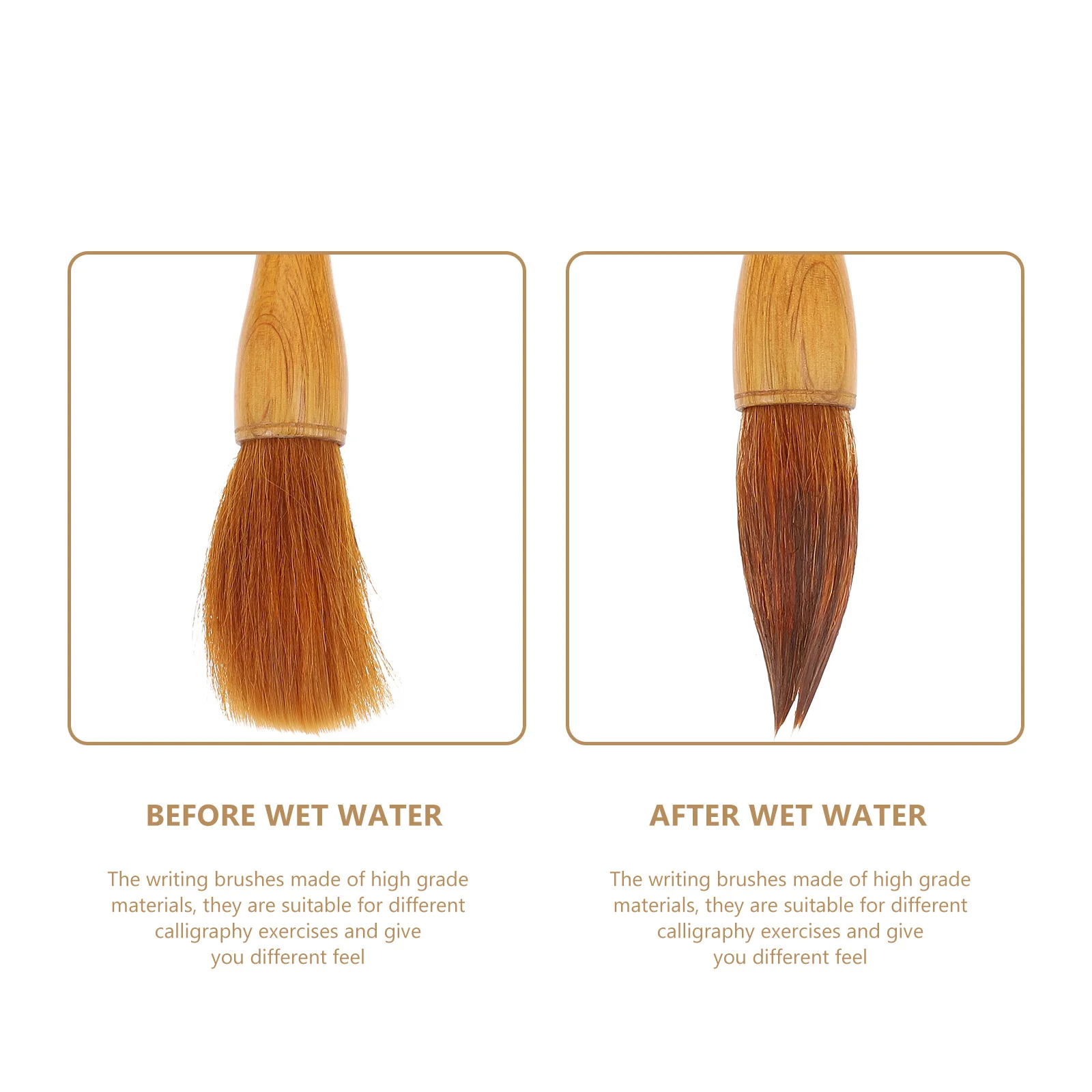 

1pc Solid Wood Handle Calligraphy Brush For Chinese Painting Writing Couplets Watercolor Art Student Diy Set