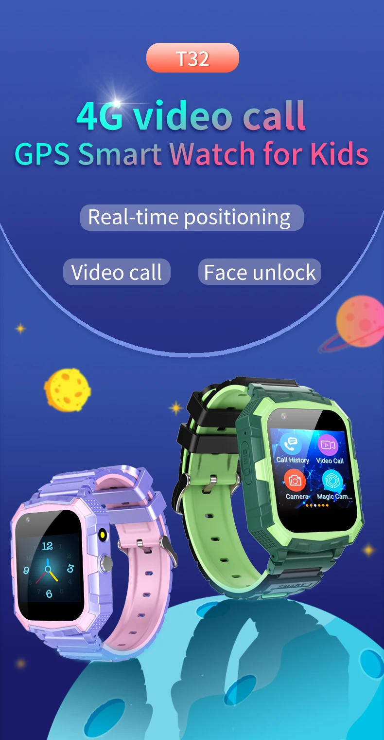 

Kids Smart Watch 4G Sim Card SOS Phone Call GPS Positioning 8GB ROM APP Store IP67 Waterproof Class Monitoring Children's Gifts