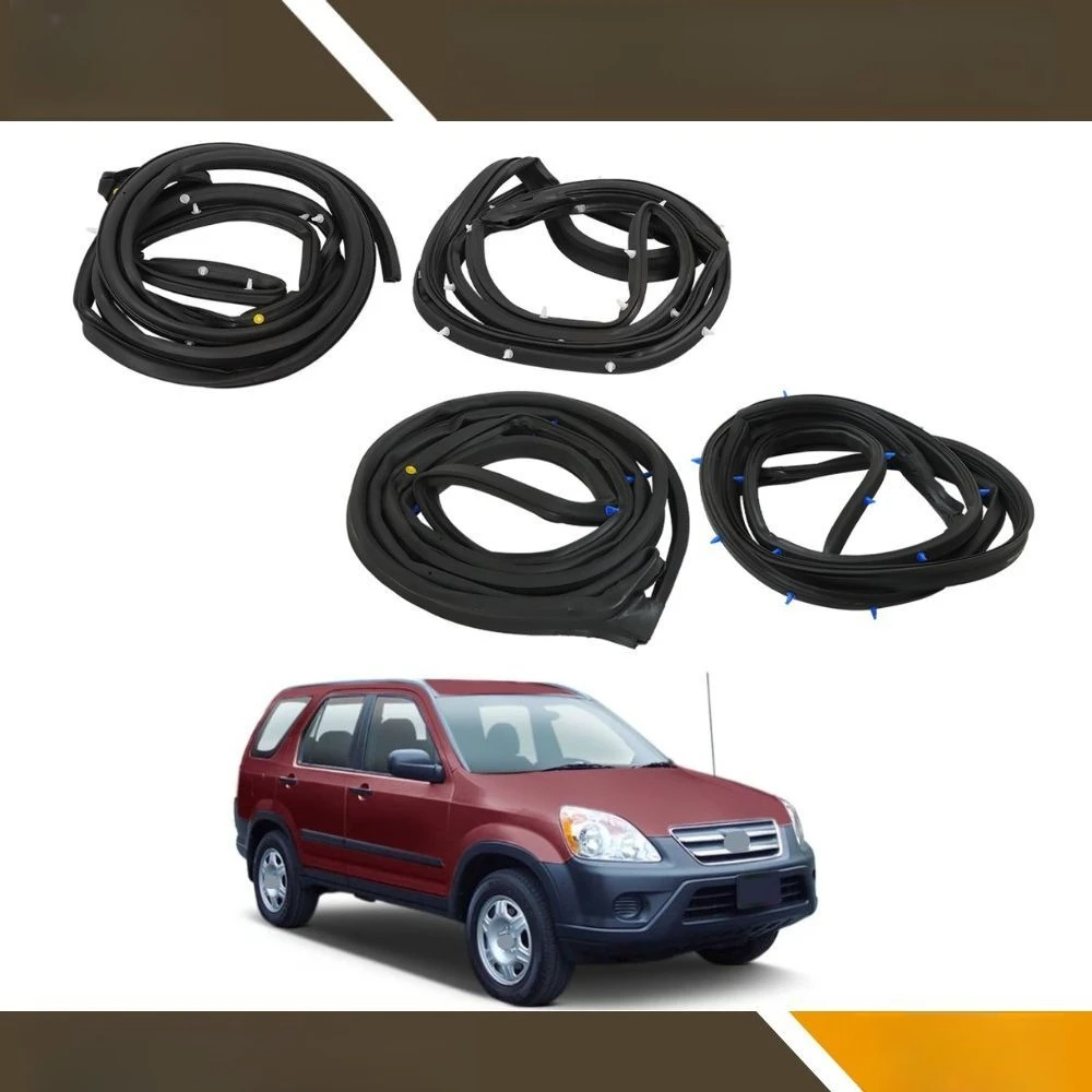 For Honda CR-V 2002-06 4-Door Opening Weatherstrip Seal Rubber Front+Rear LH+RH