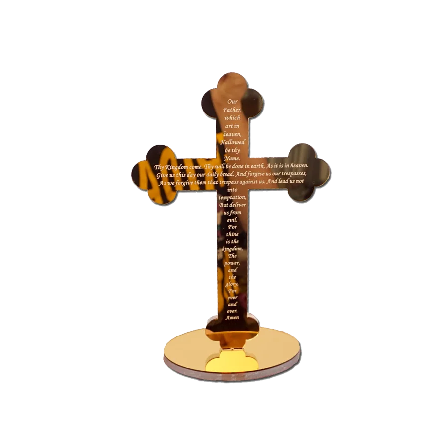 Gebete der orthodoxen Kommunion, freistehendes Kreuz, Gott segne, aramaische Übersetzung der Herren, Gebetskreuze, Taufe, Party-Dekoration