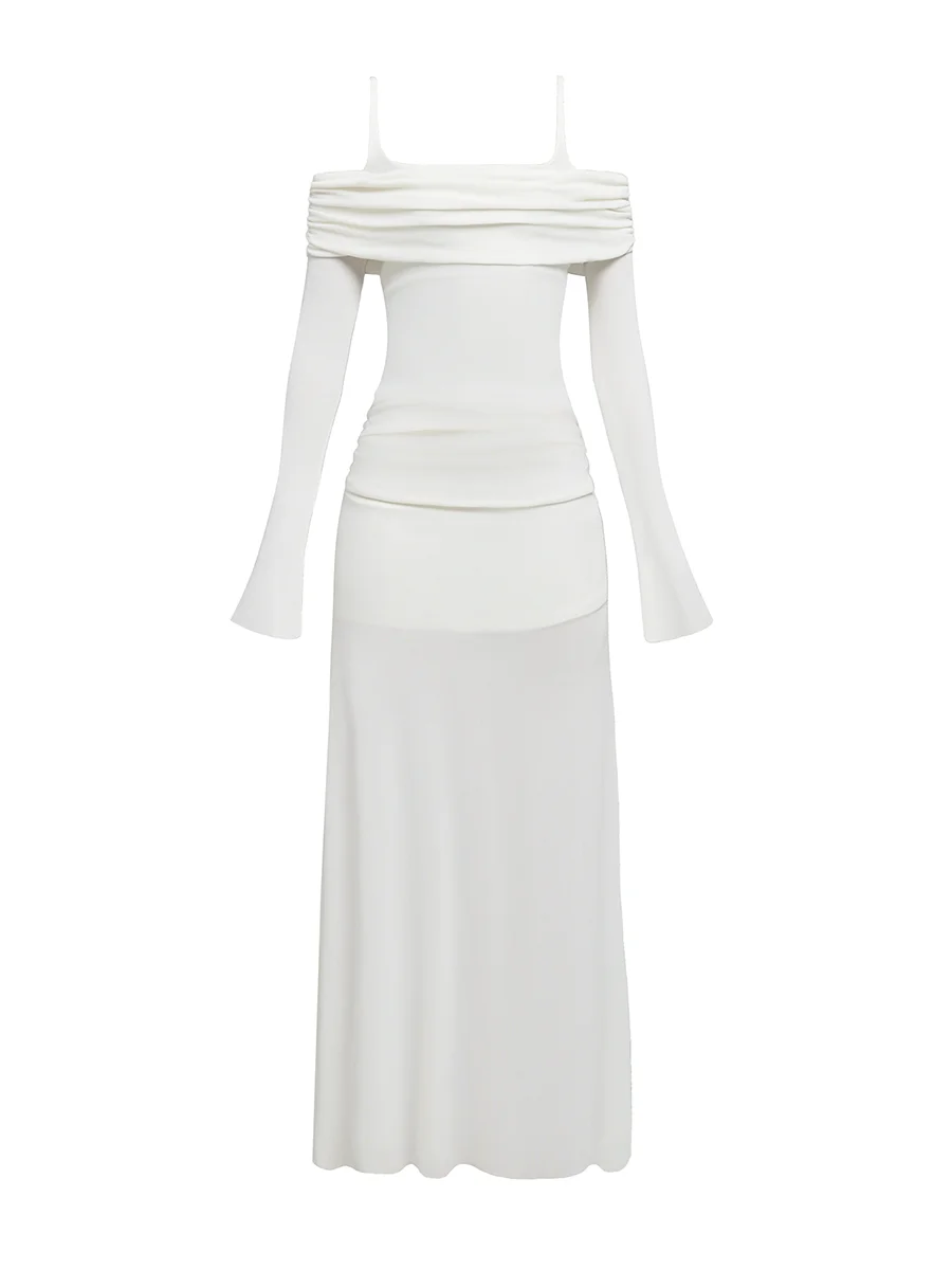 TWOTWINSTYLE Solid Spliced folds High Street Dresses For Women Lapel Long Sleeve Spliced Sashes Mini Dress Female Fashion New