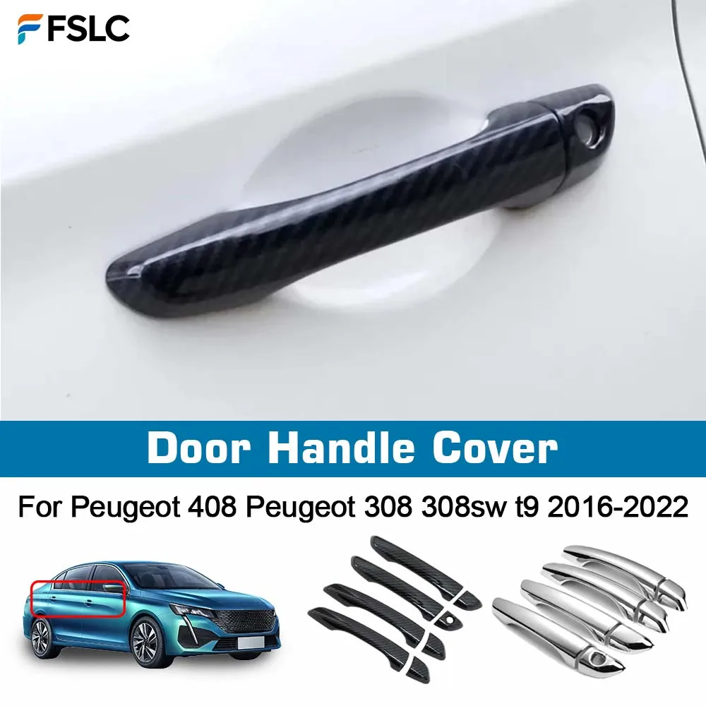 

Door Handle Cover For Peugeot 408 Peugeot 308 308sw t9 2016-2022 Chrome Carbon Fiber Car Trim Sticker Car Styling Accessories
