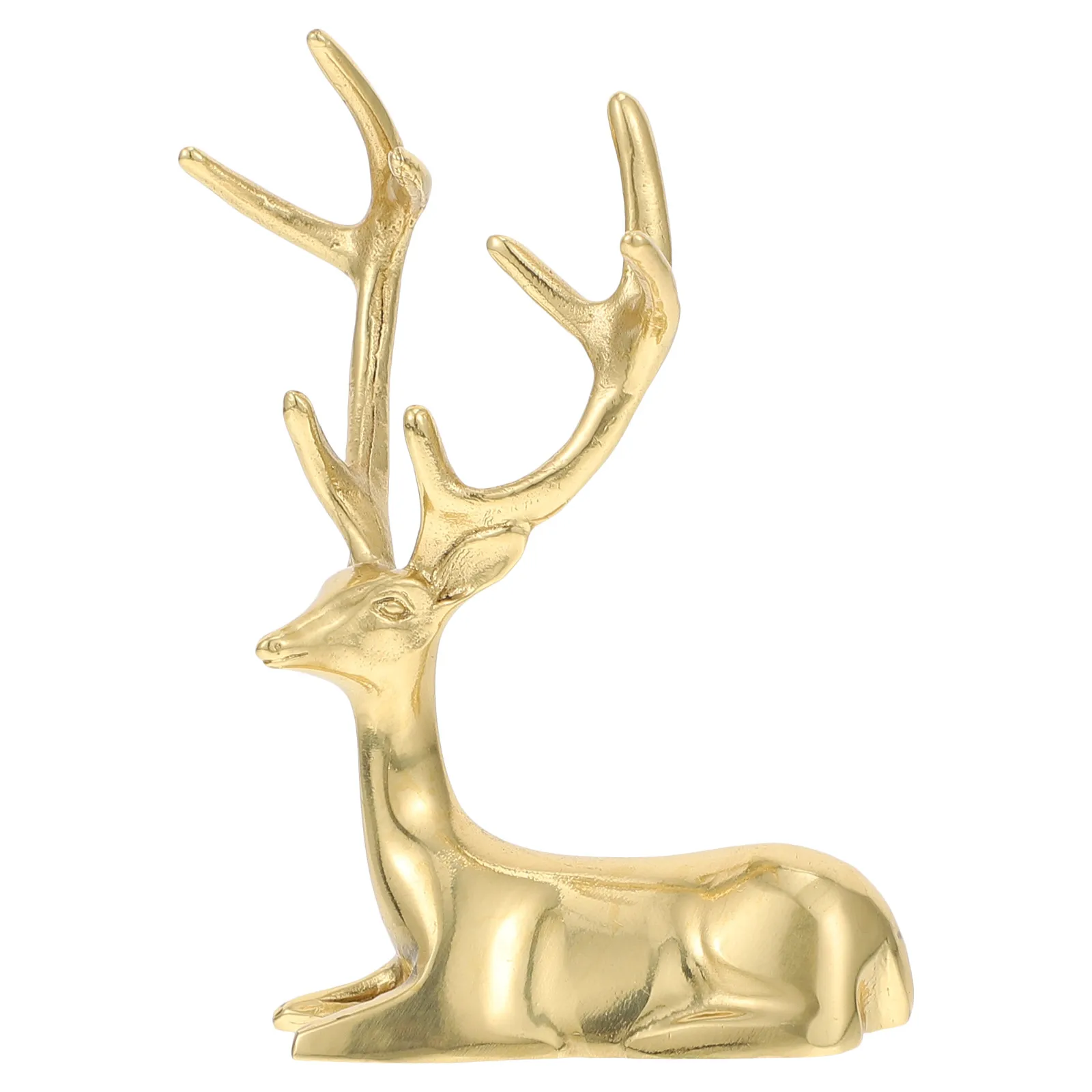 

1pc Copper Sika Deer Figurine Golden Color for Living Room Bedroom Office Christmas Decorations Deer Ornament Home Accessories