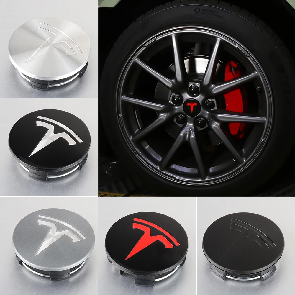 4pcs/set 56mm original wheel hub cover wheel hub tire center cover logo Applicable For Tesla Model3 Model Y Model S Accessories