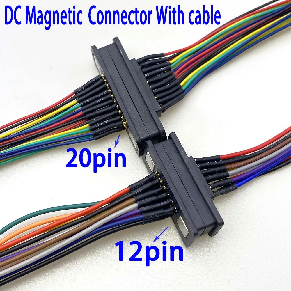 2A 12pin 20pin Waterproof High Current Magnet Suction Spring Pogo Pin Male Female Probe DC Power Charging Magnetic Connector