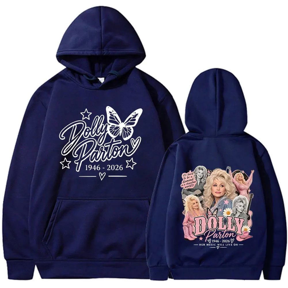 Dolly Parton Country Music Tribute 1946-2026 Hoodies Men Women Clothing Fashion Pullover Long Sleeve Oversized Hooded Sweatshirt
