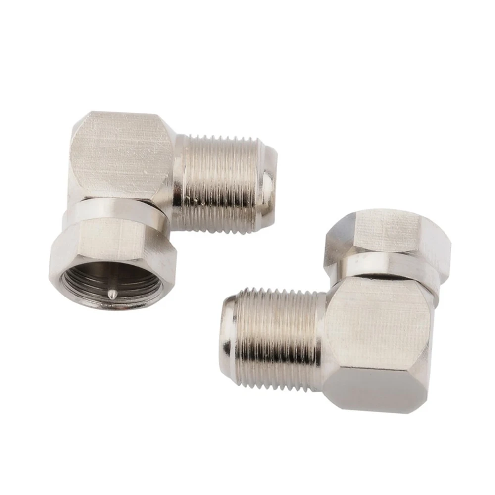 

10Pcs/Lot F Male To F Female Right Angle 90 Degree Coaxial Connector Adapter Connector RG6 RG5