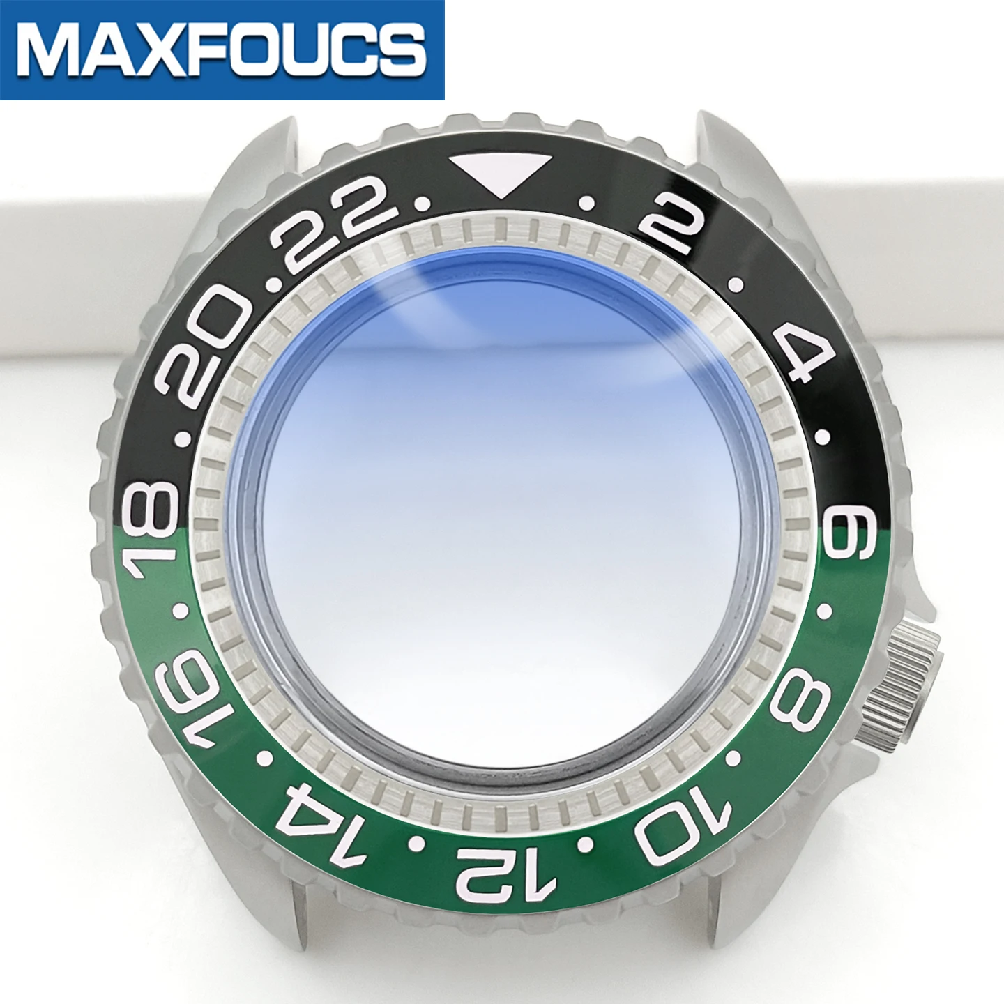 Mattes 3.8 SKX Silber-Uhrengehäuse, Krone bei 4 Uhr, Edelstahl-Finish, MOD NH36, Keramikeinsatz, Saphirglas, kundenspezifische Teile – Detail 10