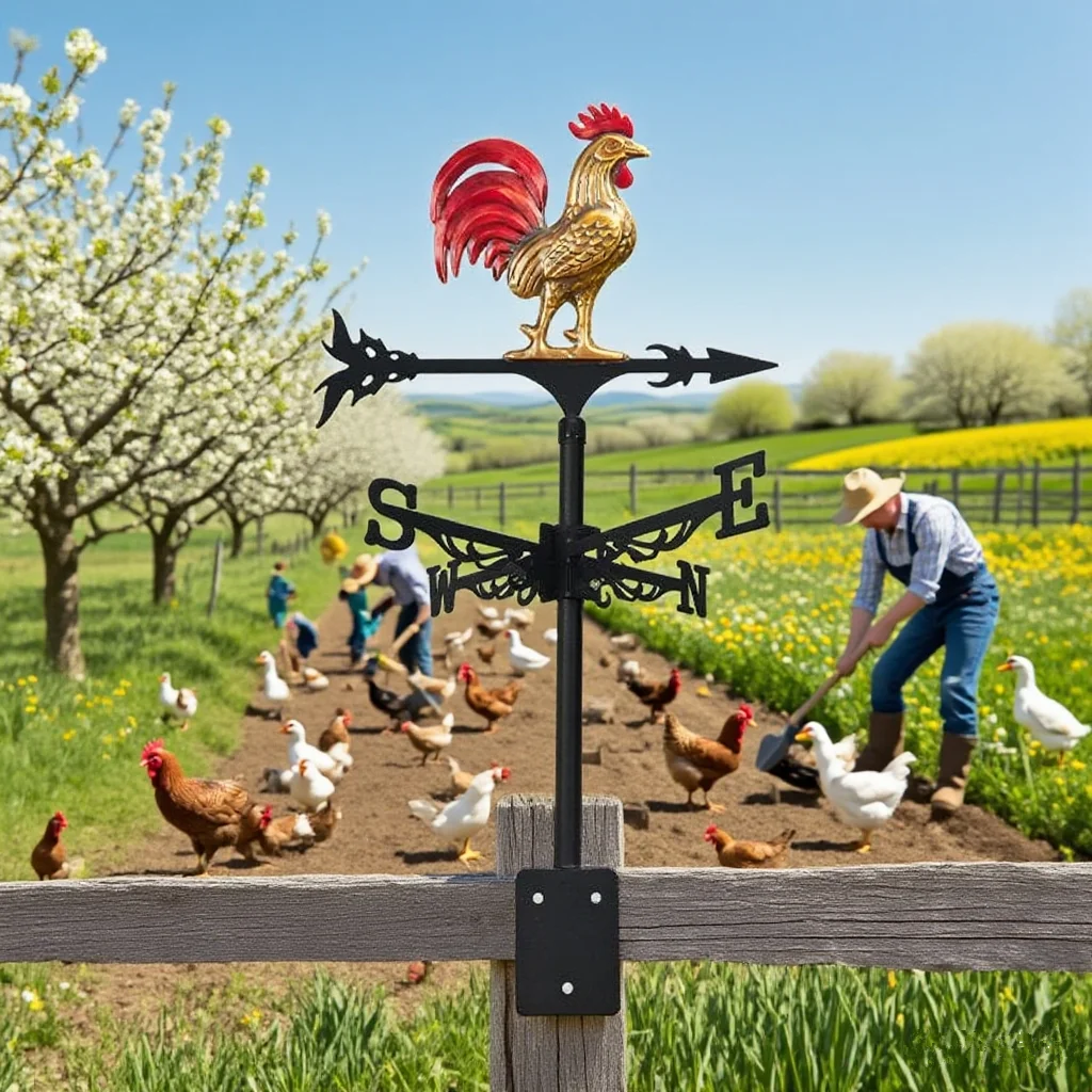 New Trend Indicator, Colorful 3d Rooster, European-Style Art Piece, Outdoor Rooftop Garden, Festival Decoration, Home Decor view 3