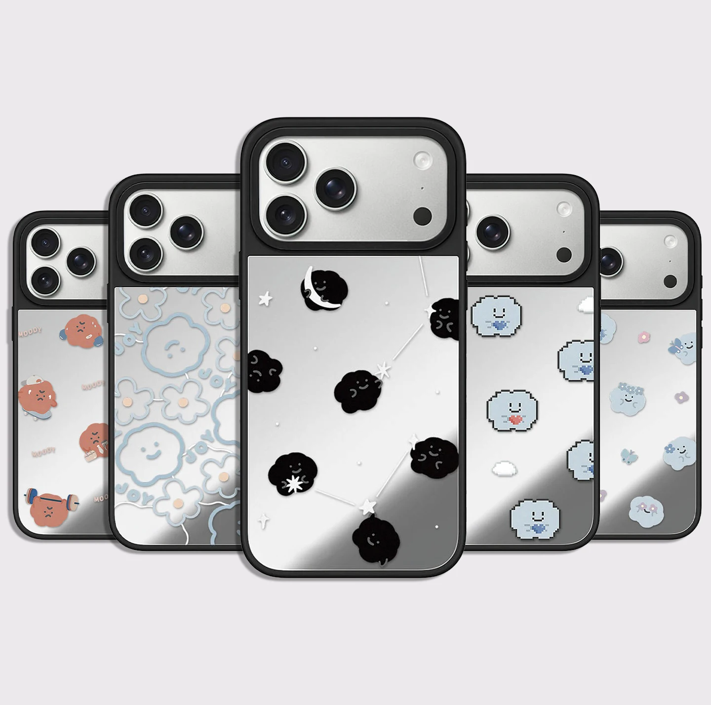 Black Blue Orange Cloud Pattern Mirror Surface Magnetic Phone Case Cover for IPhone 13 14 15 16 17 18 Pro Max Case