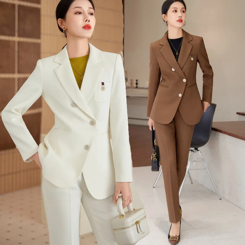 

White Suit Women's Spring and Autumn Fashionable Elegant Casual Royal Sister Age-Reducing Professional Work Clothes High-End Sui