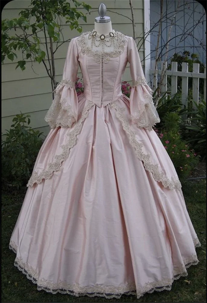 

Rococo Noble Renaissance Afternoon Dress Marie Antoinette Ball Gown Dress Medieval Colonial England Court Party Pink Dress