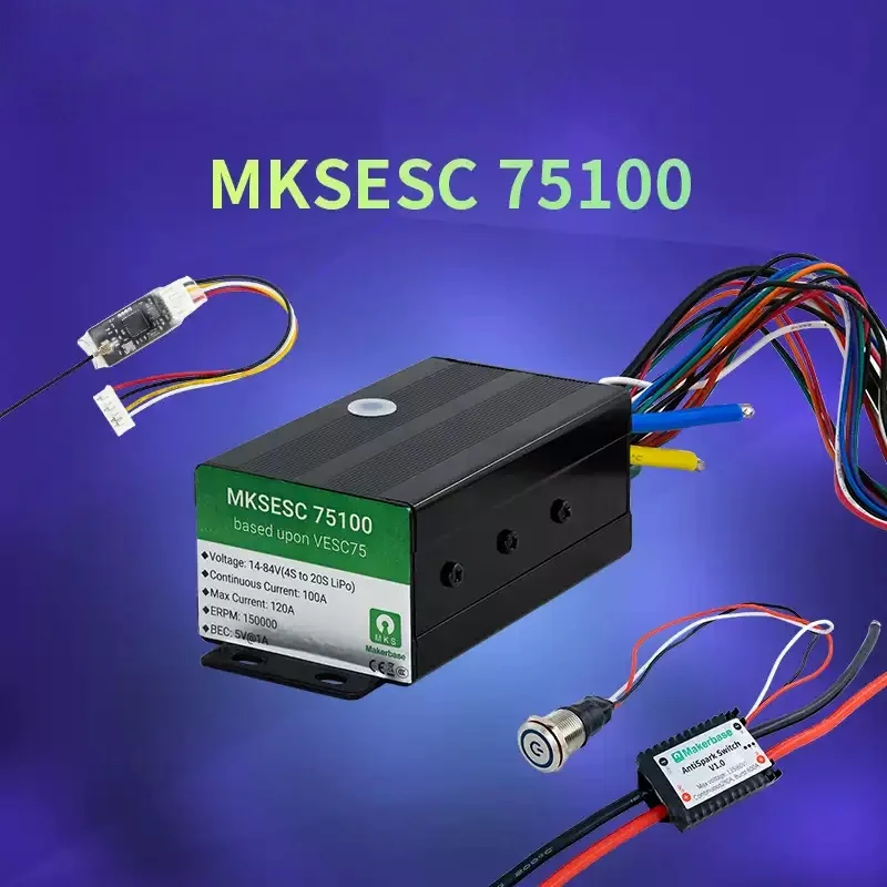 Makerbase VESC 75V100A FOC ESC 75V 100A Brushless Motor Controller VESC75 for Robot Efoil Electric Vehicle