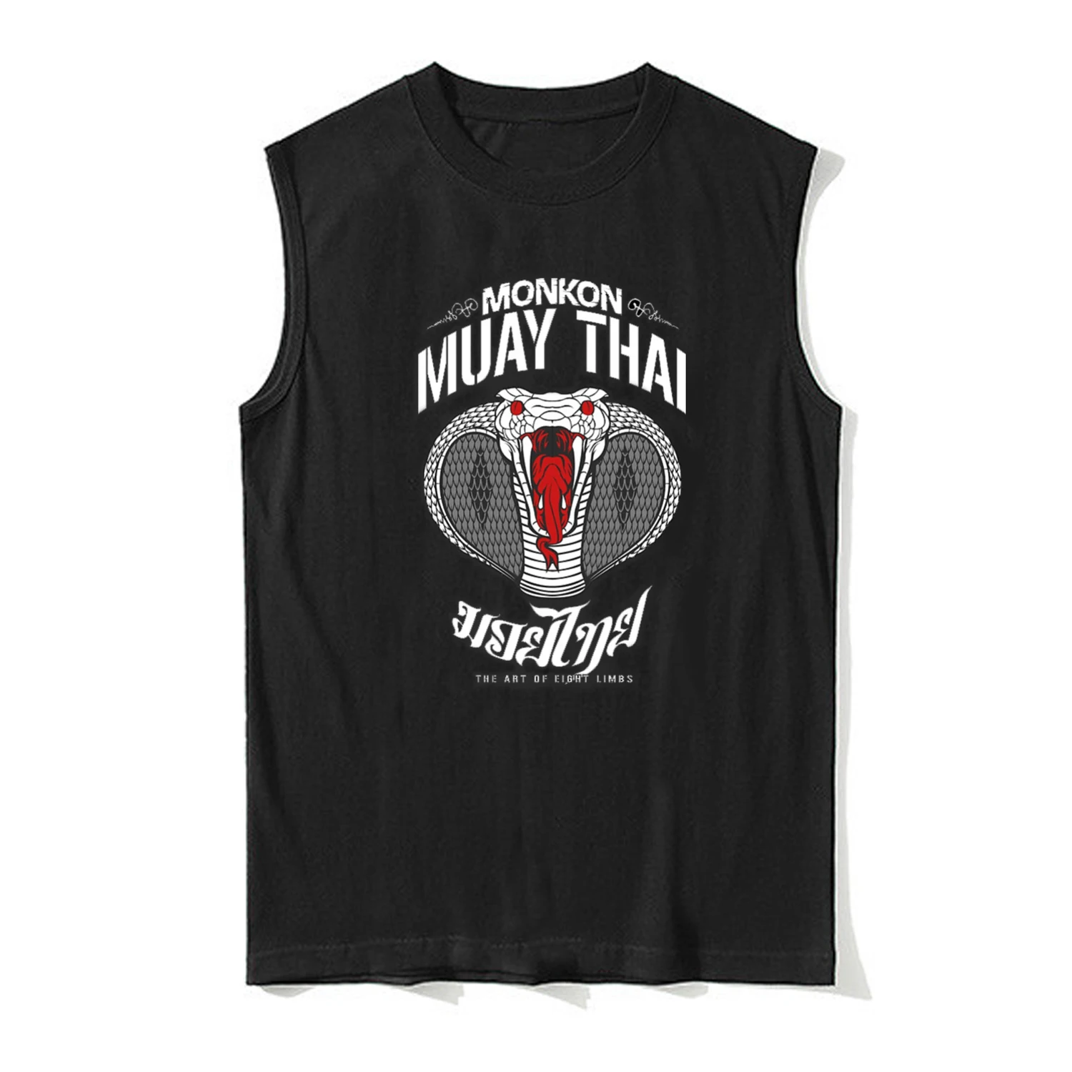 

The Art of Eight Limbs. Monkon Muay Thai MMA Combat Vest 100% Cotton O-Neck Summer Casual Mens Tank Top Sleeveless T-shirt