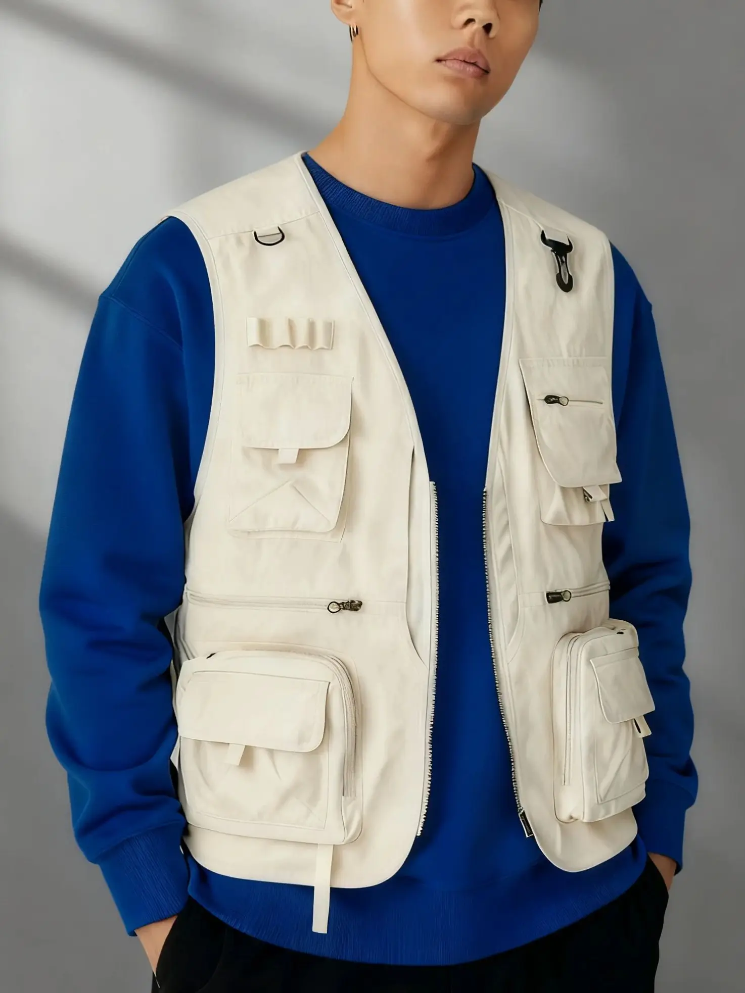 

Мужской многоцветный быстросохнущий модный жилет с несколькими карманами, уличный тактический жилет без рукавов для пешего туризма, охоты, повседневное однотонное пальто в рыбацком стиле