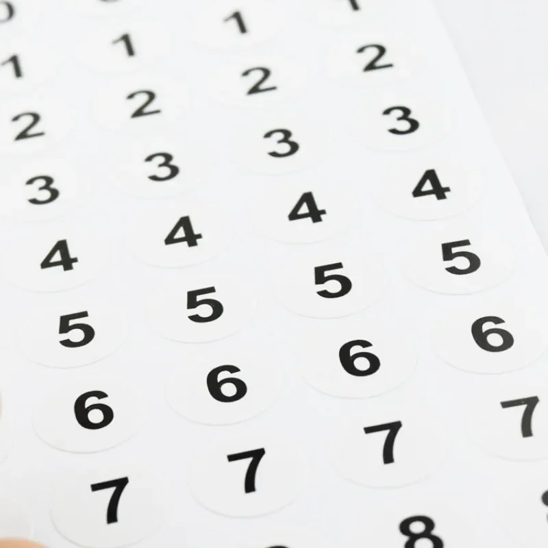 12 Sheets White Round Numbers 0-9 Self Adhesive Scrapbooking Sticker Round Circle Labels