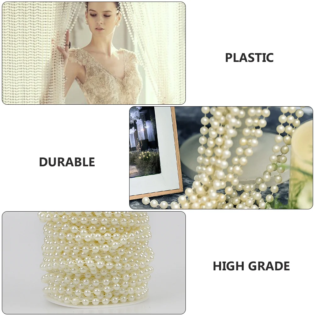 

1 Roll Pearl Door Curtain Decor Imitated Pearl Chain Hanging Decoration For Home Wedding Party Xmas Diy Material Room Living