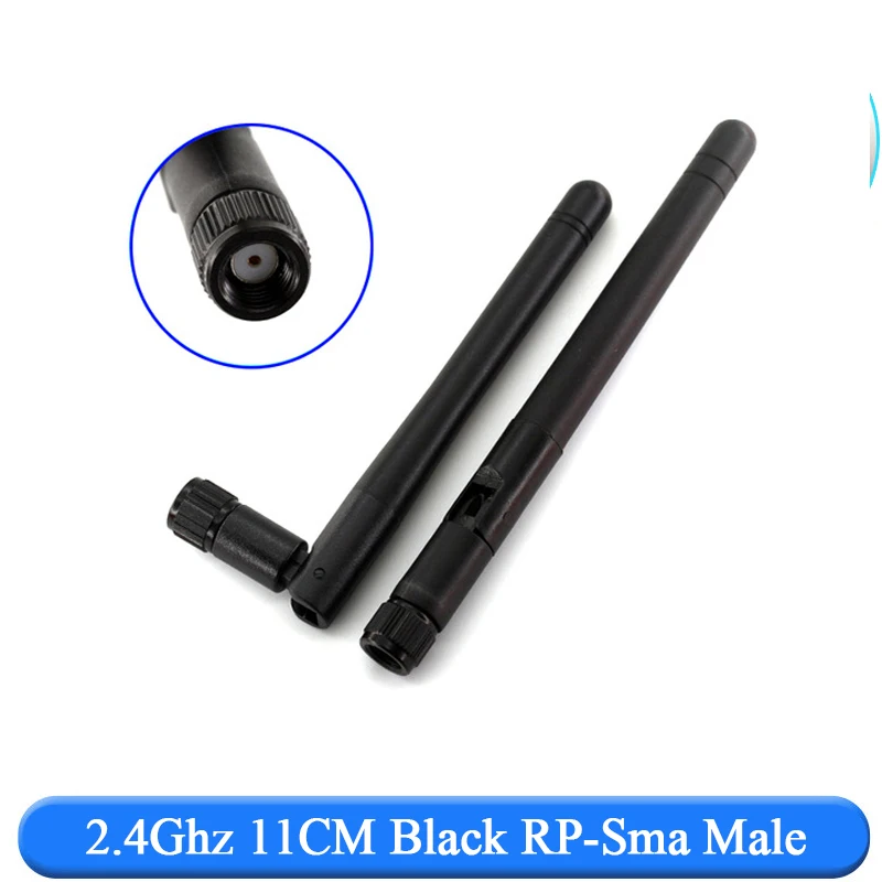 2PCS 2.4Ghz 3dbi WIFI Antenna 2.4G RP SMA Male Universal Antennas Amplifier WLAN Router Antenne Booster 2400-2500mhz