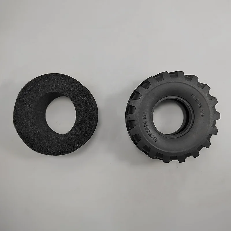 2pcs Rubber Tractor Tire for 1/10 RC Crawler Car 1/14 Tamiya RC Truck Trailer Tipper Scania 770S Benz MAN Volvo Car Diy Parts