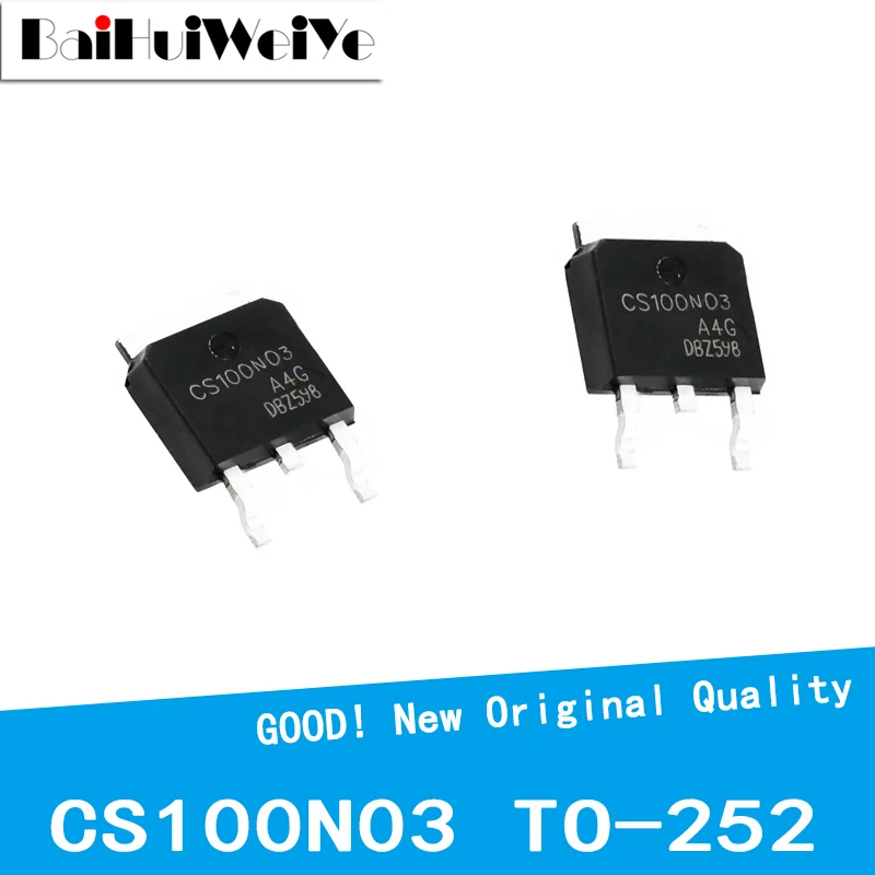 10 PÇS/LOTE CS100N03-A4G CS100N03 MOS Tubo 30V 100A Placa de Proteção de Bateria de Lítio SMD TO-252 Novo Chipset de Boa Qualidade