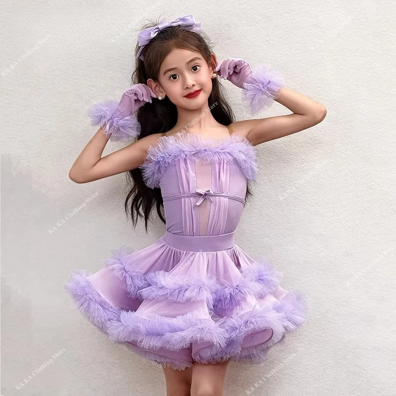 

Child Salsa Latin Dance Dress Girls Rumba Tango Samba Latin Dance Costume Girls Standard Ballroom Dance Competition Dresses Kids