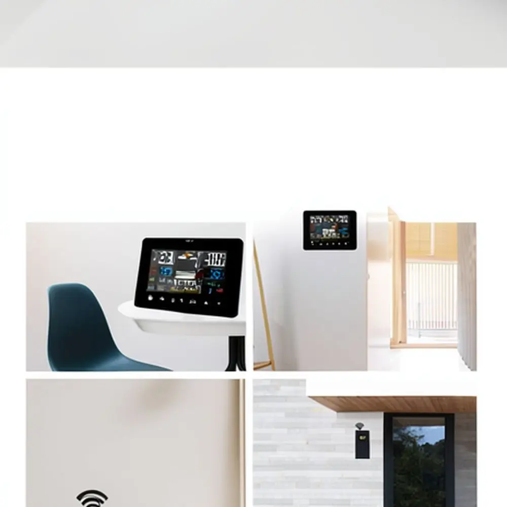 Multifunction Weather Clock Touch Screen Digital Alarm Calendar Indoor Temperature Humidity Monitor Sleek Home Decor