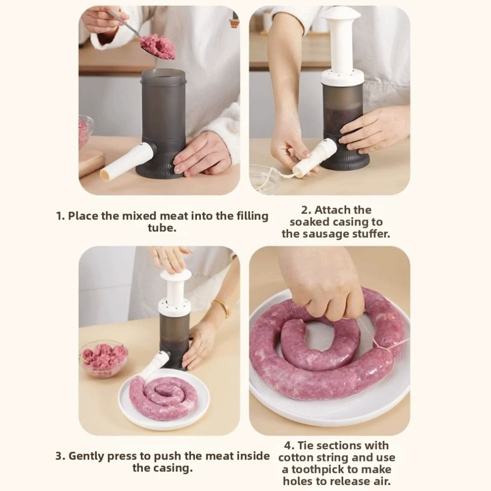 

Прочная большая ручная машина для фрикаделек, пластиковая моющаяся форма для наполнителя колбас, самодельная форма для фрикаделек