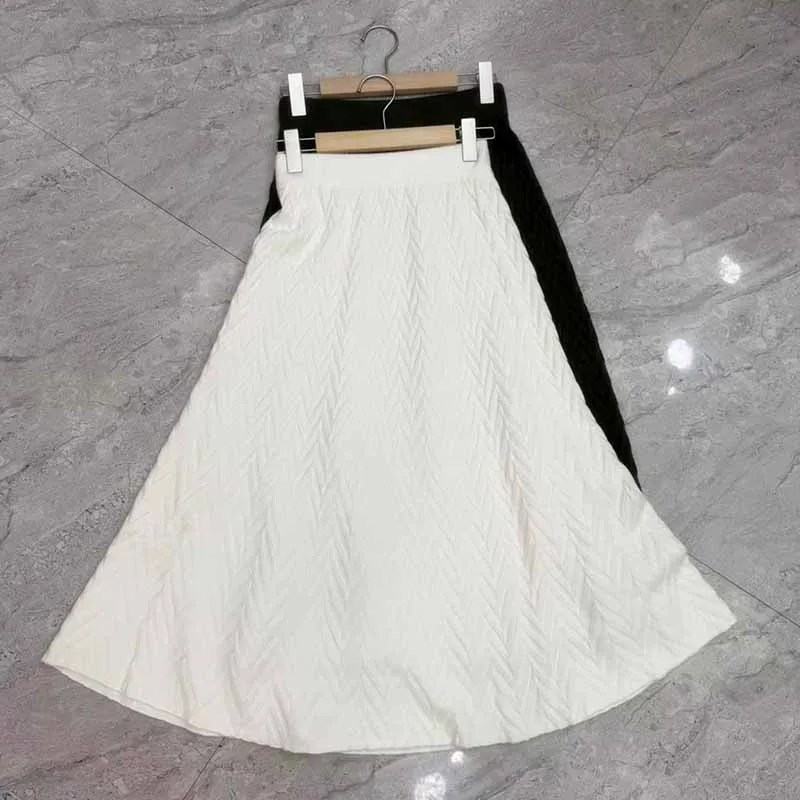 Korean Design High Waist Midi Skirts Woman Autumn Winter Thicken Soft Knitted Skirt Women Elegant Texture High-End Long Skirts