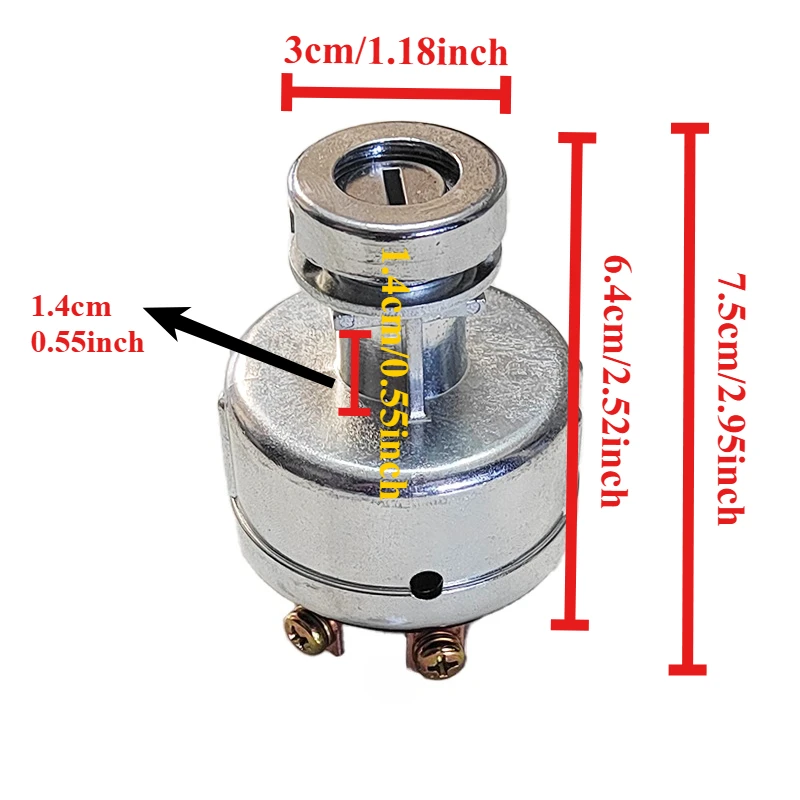 12V Car Tractor Excavator Ignition Starter Key Switch for YN50S00002F1 Kobelco SK200-3 SK200-5 4 Position 6 Terminal 2 Keys