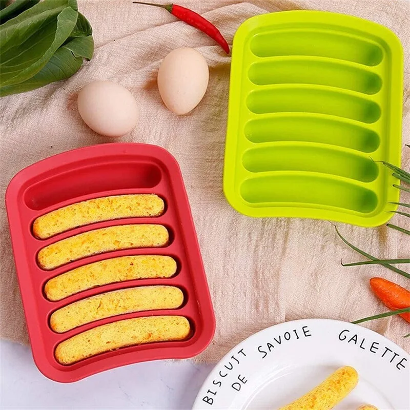 Silicone World DIY Silicone Sausage Molds With Lid Baby Complementary Food Baked and Steamed Ham Hot Dog Making Mold Baking Tool