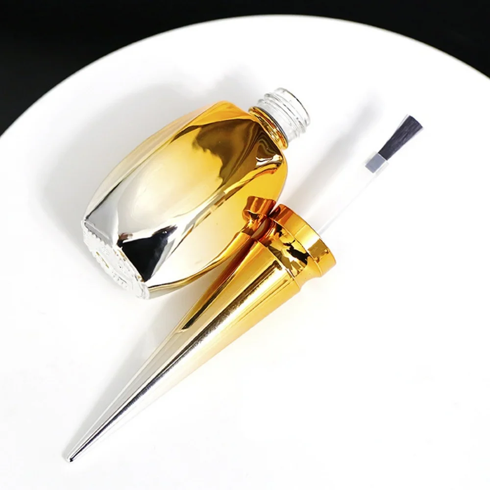 Empty Nail Gel Glass Bottles 15ML Nail Polish Bottles Golden Blue Colors Nail Beauty Oil Packing Bottles Nail Gel Containers