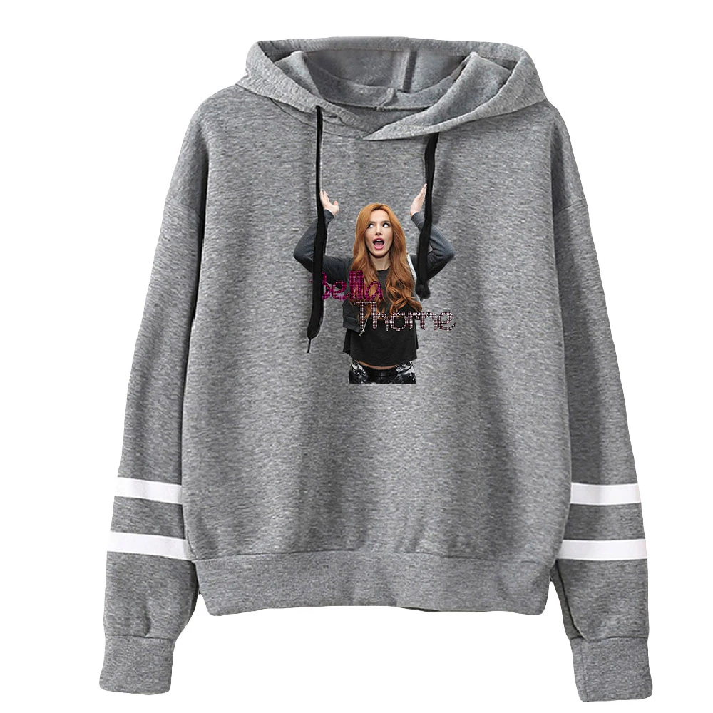 Bella Thorne Hoodie uniseks, baju Sweatshirt lengan bar paralel Unisex, Hoodie Pop penyanyi muda