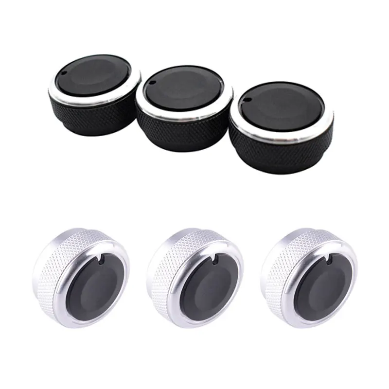 3Pcs AC Switch Knob Air Conditioning Heat Control Knobs for Toyota Tacoma Platz Vios Vitz Yaris Echo Scion X Black