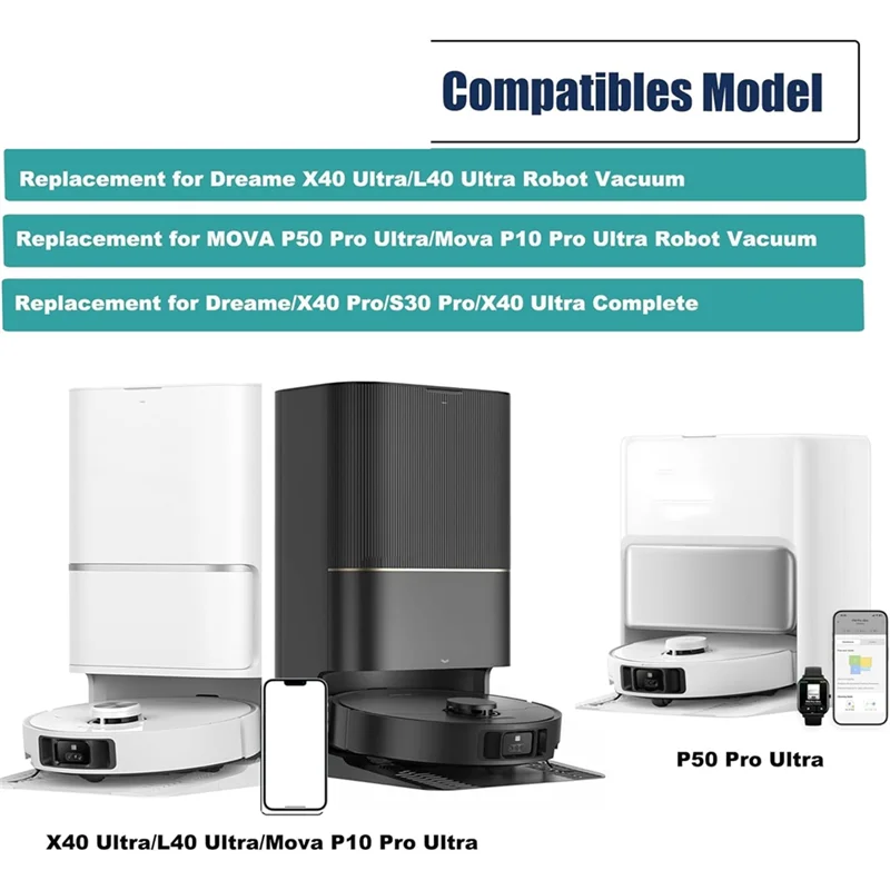 مجموعة استبدال A39T لقطع غيار Dreame X40 Ultra لـ Dreame X40 Ultra تتضمن فرش وسادات ممسحة ومرشحات