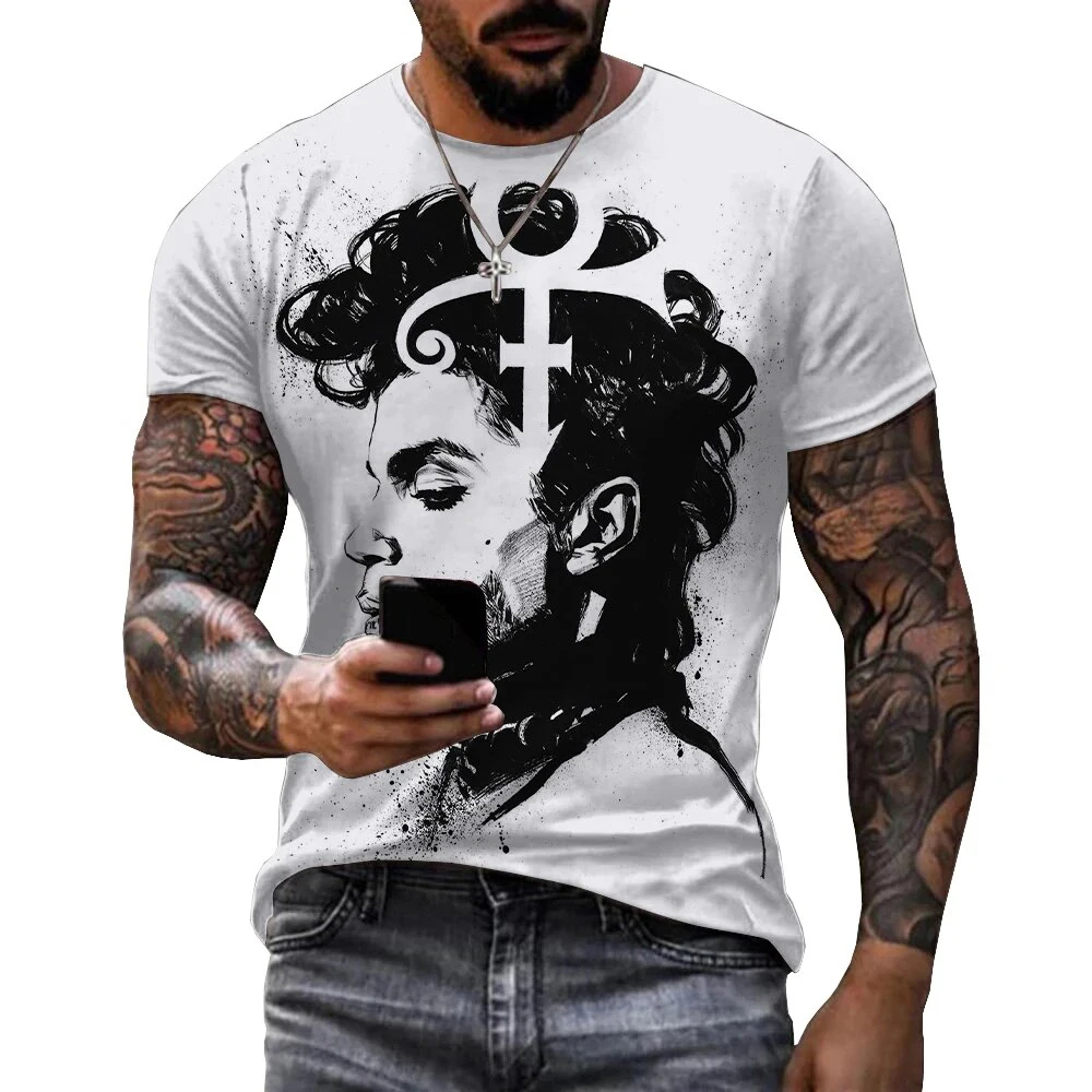 Singer Prince Rogers Nelson 3D Print T-Shirts Streetwear Men Women Fashion Short Sleeve T Shirt O-Neck Kids Tees Tops Clothing