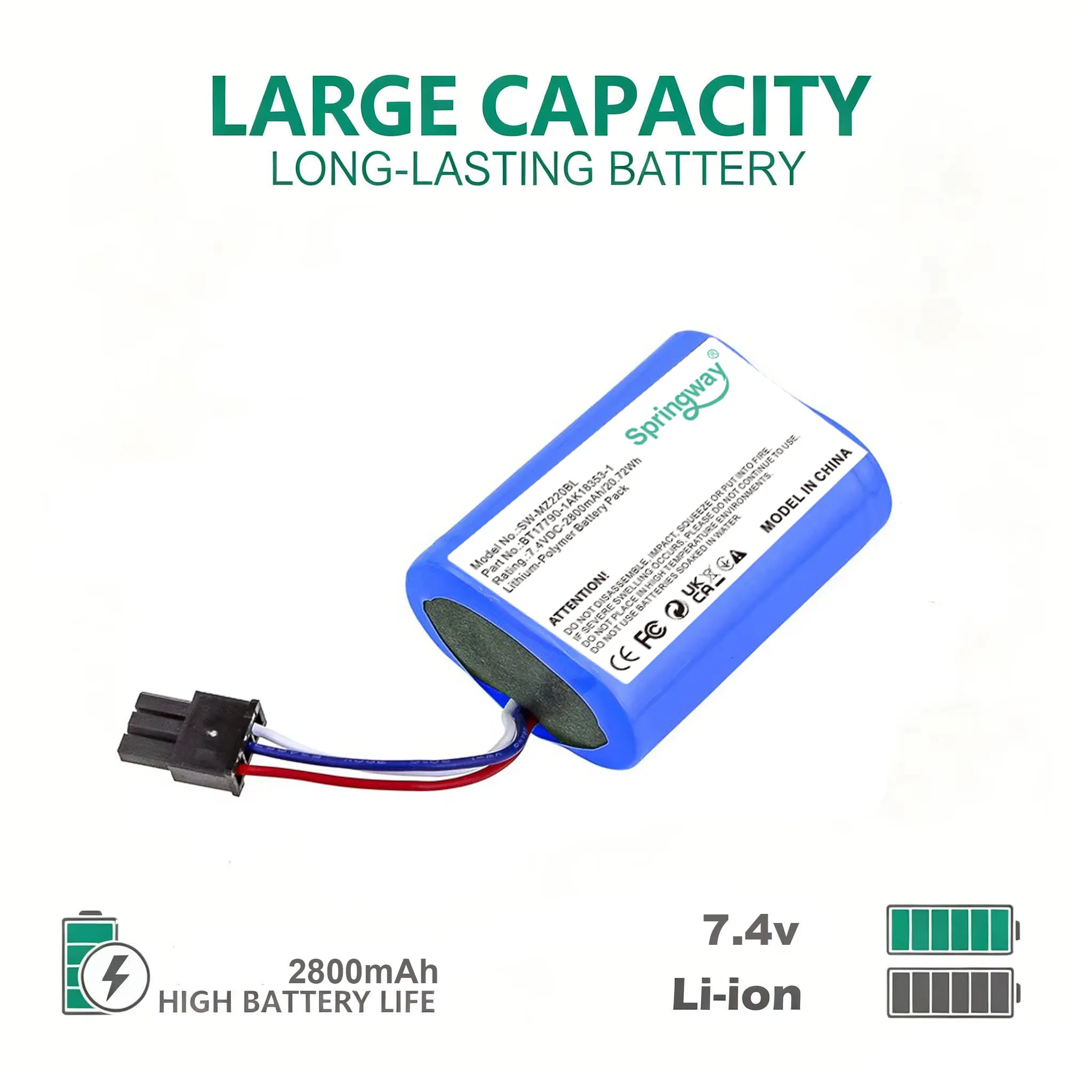 SPRINGWAY Portable Printer with 2800mAh Battery For Zebra IMZ320 MZ220 MZ320 MZ420L AK18353-1 BT17790-1 BT17790-2 M3I-0UB0