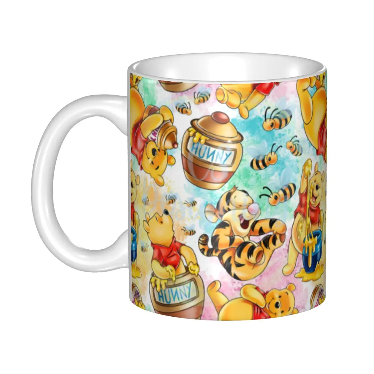 

Забавные мультяшные кружки Винни-Пух, персонализированная керамическая кофейная кружка, креативный подарок