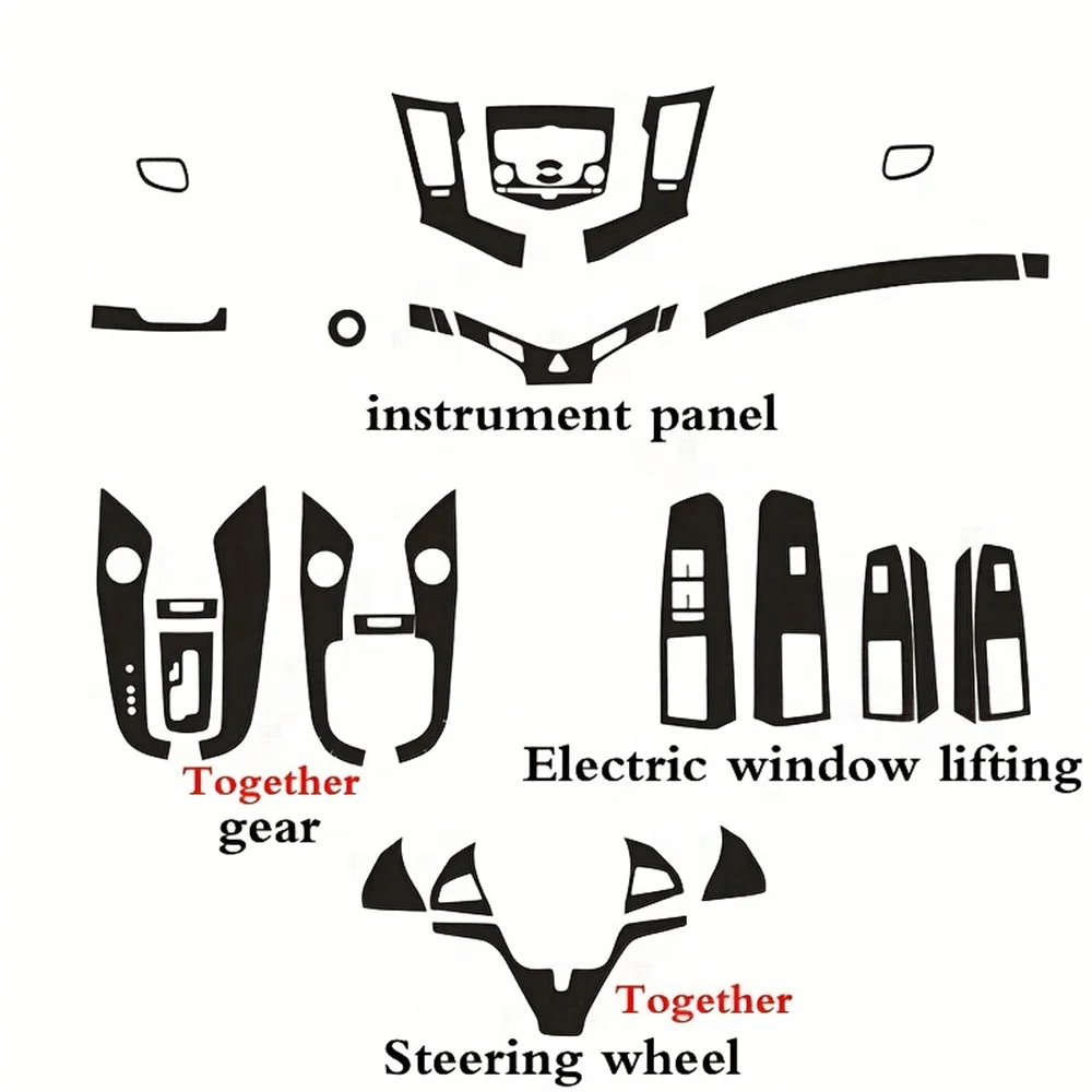 For Chevrolet Cruze 2009-2015 Interior Central Control Panel Door Handle Carbon Fiber Stickers Decals Car Styling Accessories