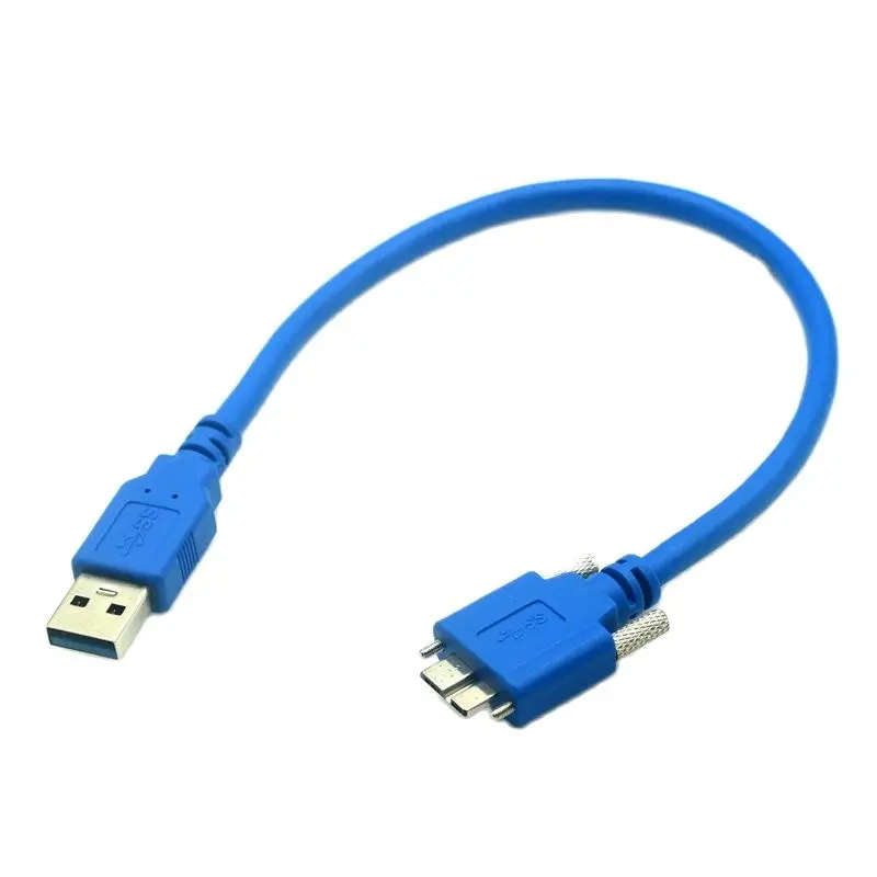 Cable de extensión USB 3,0 tipo A macho A Micro B macho para cámara, Cable USB 3,0 AM/MicroB de 1M, 1,5 M, 2M, 3M con tornillos de bloqueo